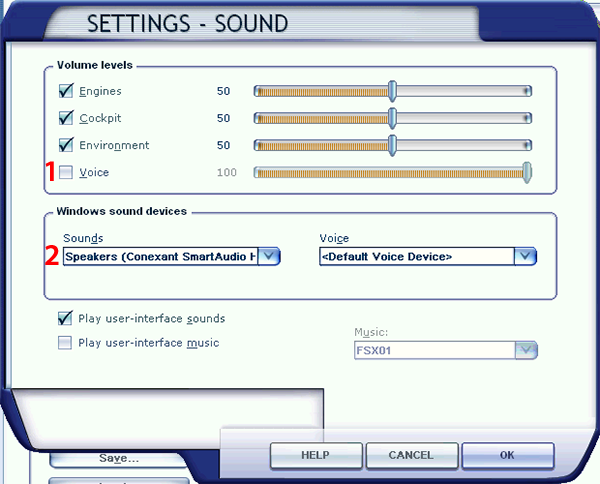 Disable "Voice" and select a "Sounds" device.