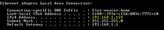 Determine your computer's private IP address.