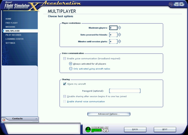 Configure the session.