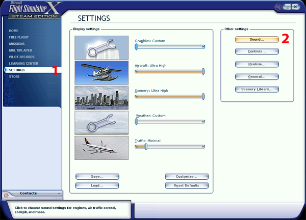 Click "Settings", then "Sound".