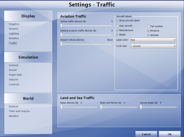 Configure the simulator not to show any AI traffic while flying on the network.