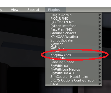 select 'Plugins' from the menu and then XSquawkbox
